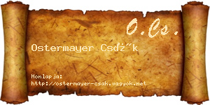 Ostermayer Csák névjegykártya